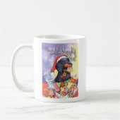 Naughty Santa Doxie Coffee Mok (Links)