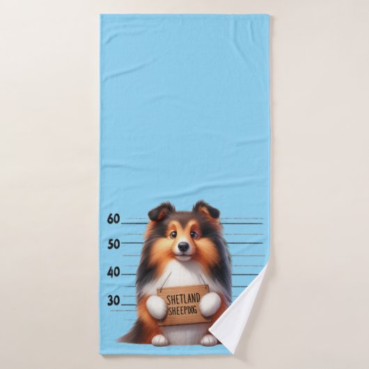 Naughty Shetland Sheepdog (Serviette de bain)