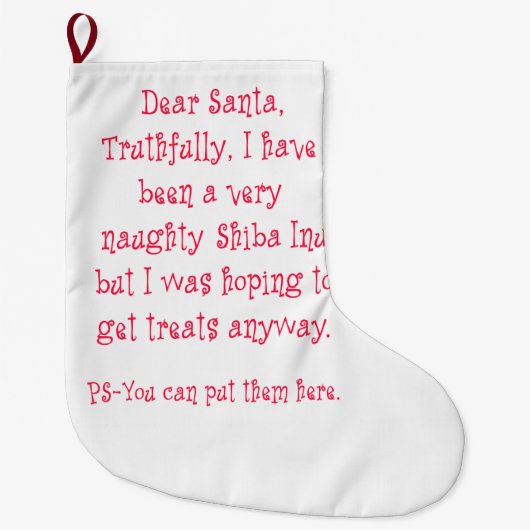 Naughty Shiba Inu Grote Kerstsok (Voorkant)