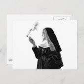 Naughty Smoking Nun Briefkaart (Voorkant / Achterkant)