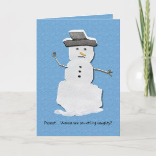 Naughty Snowman Card Feestdagen Kaart