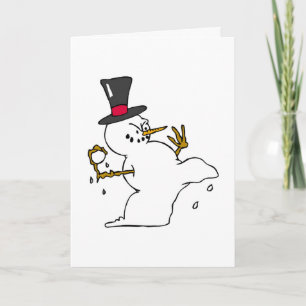 Naughty Snowman Winter Snowball Fight Feestdagen Kaart