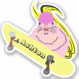 Naughty Squirrel #1001 Schaats Aangepaste naam Sticker