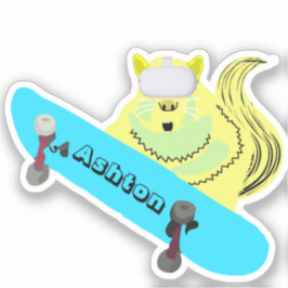 Naughty Squirrel #1009 Schaats Aangepaste naam Sticker
