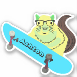 Naughty Squirrel #1019 Schaats Aangepaste naam Sticker