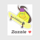 Naughty Squirrel #1029 Schaats Aangepaste naam Sticker (Vel)