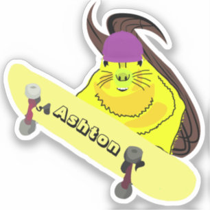 Naughty Squirrel #1029 Schaats Aangepaste naam Sticker