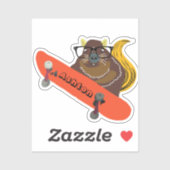 Naughty Squirrel #1033 Schaats Aangepaste naam Sticker (Vel)