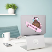 Naughty Squirrel #109 Meisjesnaam Sticker (Laptop op bureau)