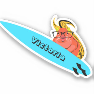 Naughty Squirrel #1122 Surfing Sticker