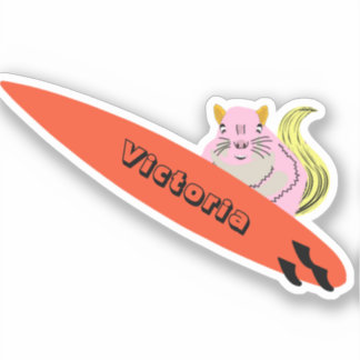 Naughty Squirrel #112 Surfing Sticker
