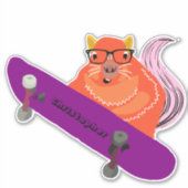 Naughty Squirrel #114 Skateboarden Sticker (Voorkant)