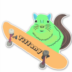 Naughty Squirrel #118 Girls Name Sticker