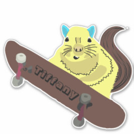 Naughty Squirrel #119 Girls Name Sticker
