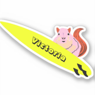 Naughty Squirrel #1237 Surfing Sticker
