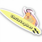 Naughty Squirrel #124 Surfing Sticker (Voorkant)