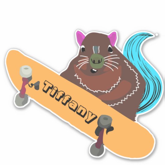 Naughty Squirrel #132 Meisjesnaam Sticker (Voorkant)