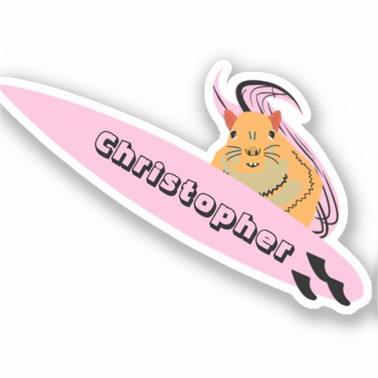 Naughty Squirrel #139 Surfing Sticker (Voorkant)