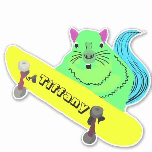 Naughty Squirrel #142 Meisjesnaam Sticker (Voorkant)