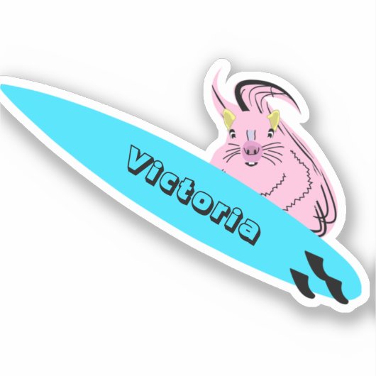 Naughty Squirrel #1445 Surfing Sticker (Voorkant)