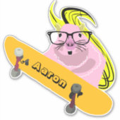 Naughty Squirrel #147 Skateboarden Sticker (Voorkant)