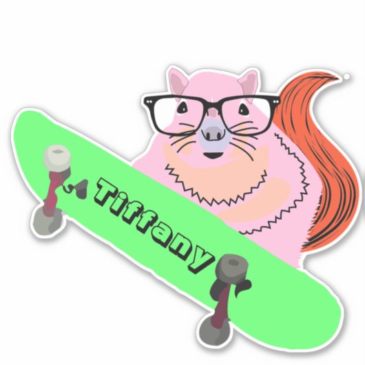 Naughty Squirrel #149 Meisjesnaam Sticker (Voorkant)