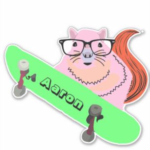 Naughty Squirrel #149 Skateboarden Sticker