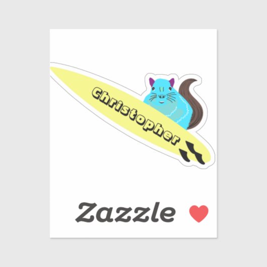 Naughty Squirrel #150 Surfing Sticker (Vel)