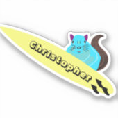 Naughty Squirrel #150 Surfing Sticker (Voorkant)