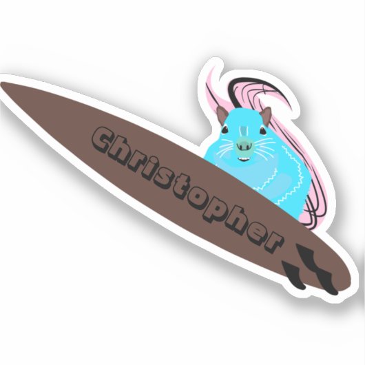 Naughty Squirrel #160 Surfing Sticker (Voorkant)