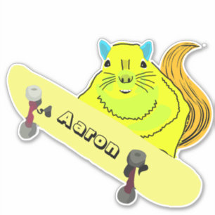 Naughty Squirrel #161 Skateboarden Sticker
