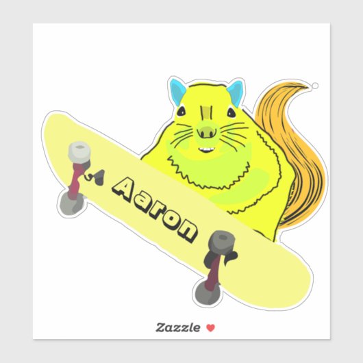 Naughty Squirrel #161 Skateboarden Sticker (Vel)