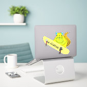 Naughty Squirrel #161 Skateboarden Sticker (Laptop op bureau)