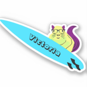 Naughty Squirrel #1687 Surfing Sticker