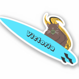 Naughty Squirrel #1699 Surfing Sticker
