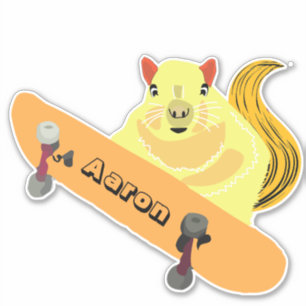 Naughty Squirrel #169 Skateboarden Sticker