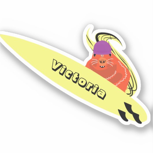 Naughty Squirrel #1829 Surfing Sticker (Voorkant)