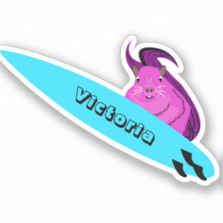 Naughty Squirrel #1855 Surfing Sticker