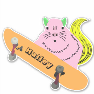 Naughty Squirrel #187 Hailey Skateboarding Sticker