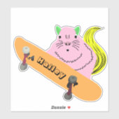 Naughty Squirrel #187 Hailey Skateboarding Sticker (Vel)