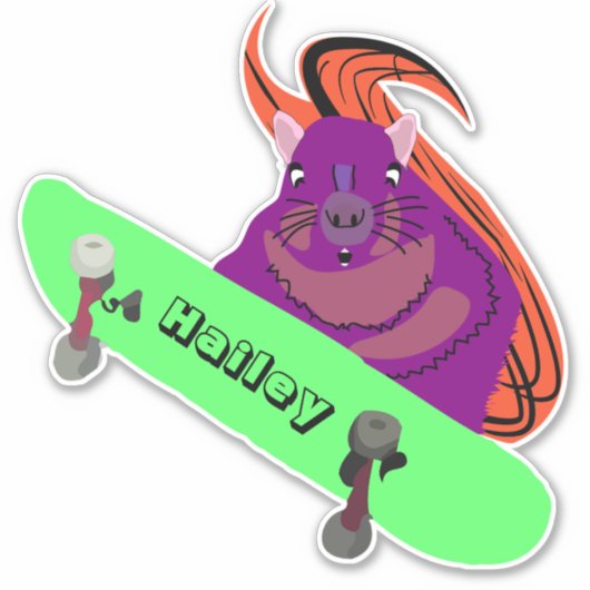Naughty Squirrel #188 Hailey Skateboarding Sticker (Voorkant)