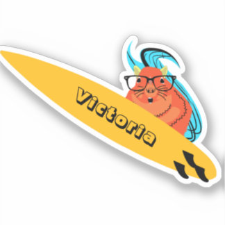 Naughty Squirrel #1970 Surfing Sticker