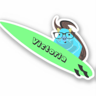 Naughty Squirrel #1988 Surfing Sticker