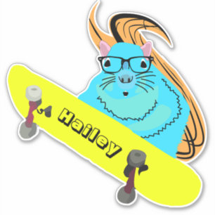 Naughty Squirrel #199 Hailey Skateboarden Sticker