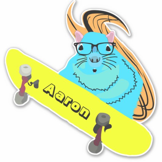 Naughty Squirrel #199 Skateboarden Sticker (Voorkant)