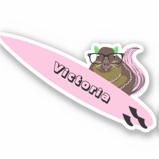 Naughty Squirrel #2010 Surfing Sticker (Voorkant)