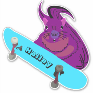 Naughty Squirrel #206 Hailey Skateboarding Sticker