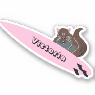 Naughty Squirrel #2095 Surfing Sticker