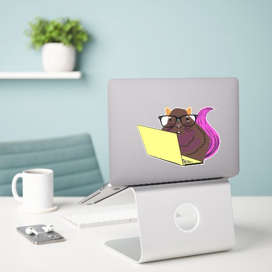Naughty Squirrel #214 Sticker (Laptop op bureau)