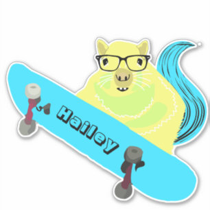 Naughty Squirrel #215 Hailey Skateboarding Sticker